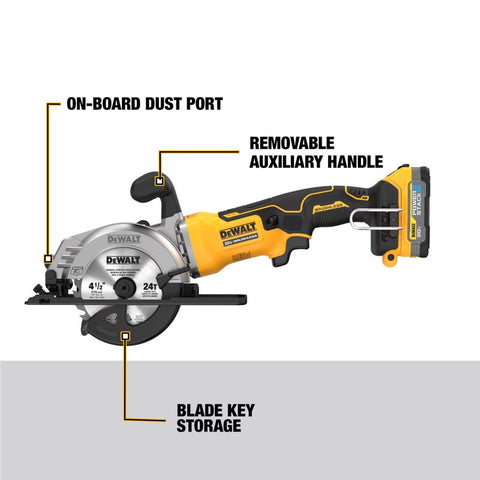 DeWalt DCS571E1 Powerstack Circular Saw Kit, 20 Volt