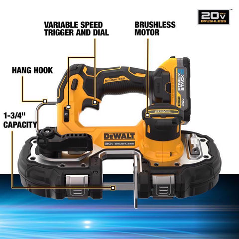 DeWalt Powerstack Compact Band Saw Kit, 20 Volt