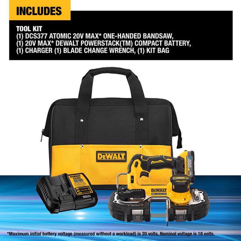 DeWalt Powerstack Compact Band Saw Kit, 20 Volt