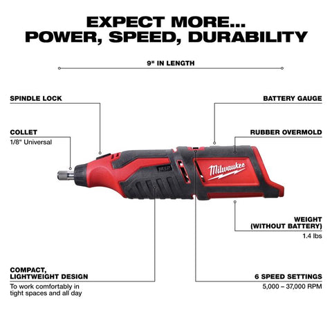 Milwaukee Cordless Rotary Tool, 12 V