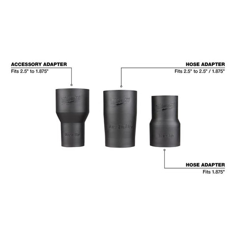 Milwaukee Wet/Dry Vac Hose Adapter, Black