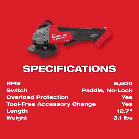 Milwaukee Tool M18 Fuel Cordless Grinder