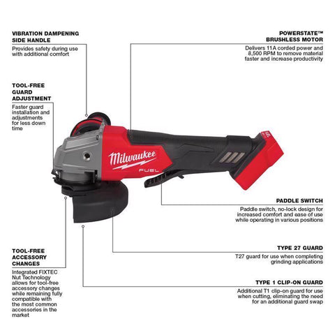 Milwaukee Tool M18 Fuel Cordless Grinder