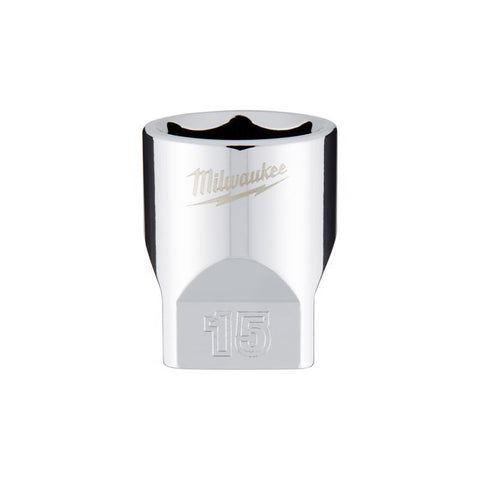 Milwaukee Metric Socket, 15 mm Socket, 1/4 in Drive
