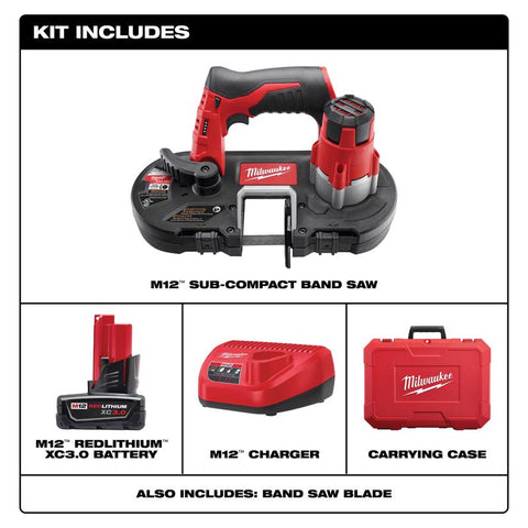 Milwaukee Cordless Sub-Compact Band Saw Kit,12 V