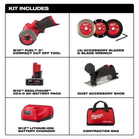 Milwaukee Cordless Brushless Combo Kit, 12 Volt