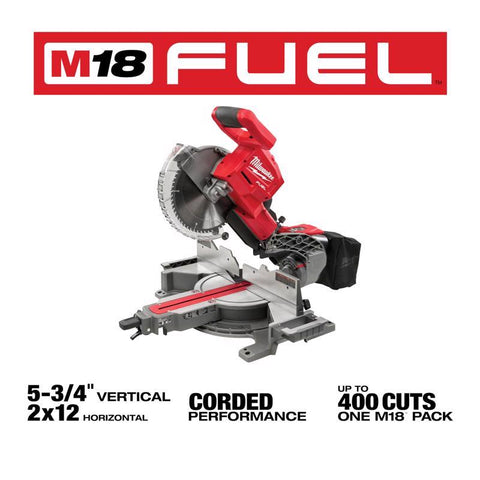 Milwaukee M18 Fuel Dual-Bevel Sliding Compound Miter Saw, 18 Volt