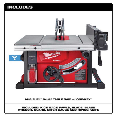 Milwaukee M18 Fuel Cordless Table Saw, Lithium-Ion
