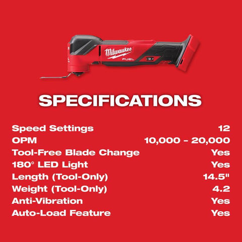 Milwaukee M18 FUEL Oscillating Multi-Tool Kit, 18 Volt