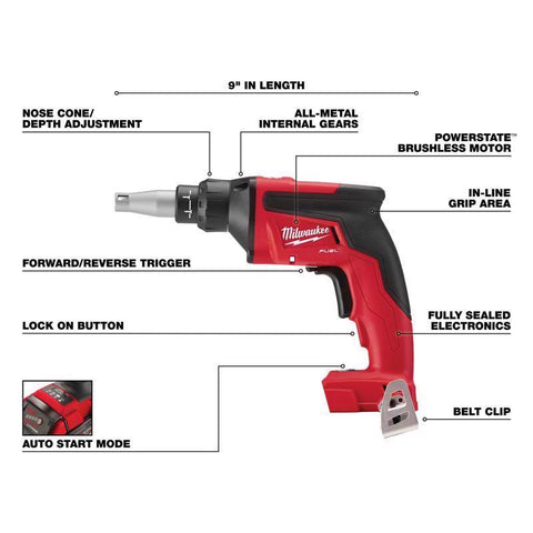Milwaukee Cordless Drywall Screw Gun, 18 Volt