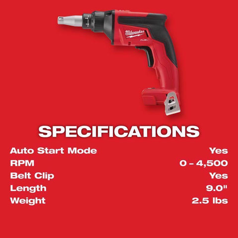 Milwaukee Cordless Drywall Screw Gun, 18 Volt