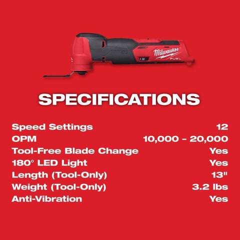 Milwaukee Cordless Oscillating Multi-Tool, 12 Volt