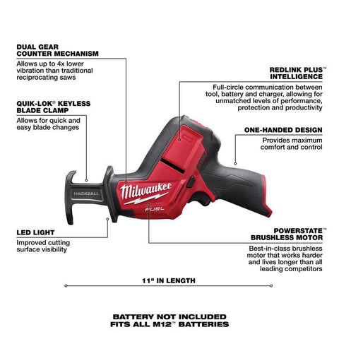 Milwaukee Cordless Reciprocating Saw, 12 Volt