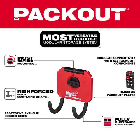 Milwaukee Packout Hook Curved, Metal/Plastic, 3.5 inch