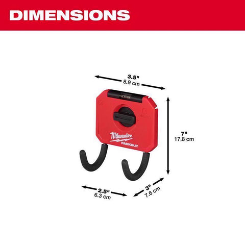 Milwaukee Packout Hook Curved, Metal/Plastic, 3.5 inch