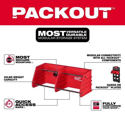 Milwaukee Packout Shop Storage Tool Rack, Black/Red