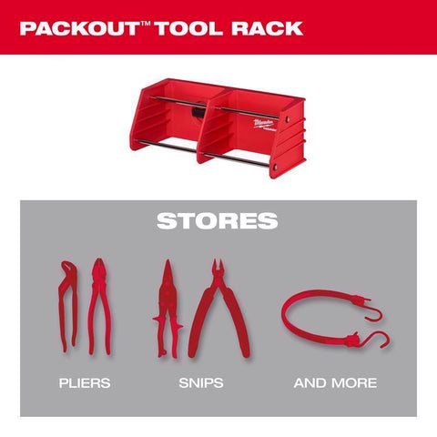 Milwaukee Packout Shop Storage Tool Rack, Black/Red