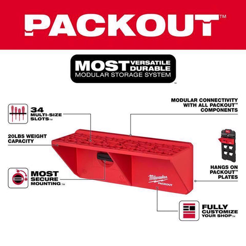 Milwaukee Packout screwdriver organizer, Black/Red