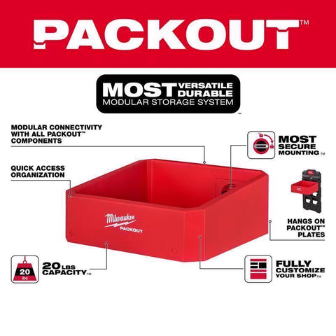 Milwaukee Packout Shelf Bin, 3.6 Inch, Red