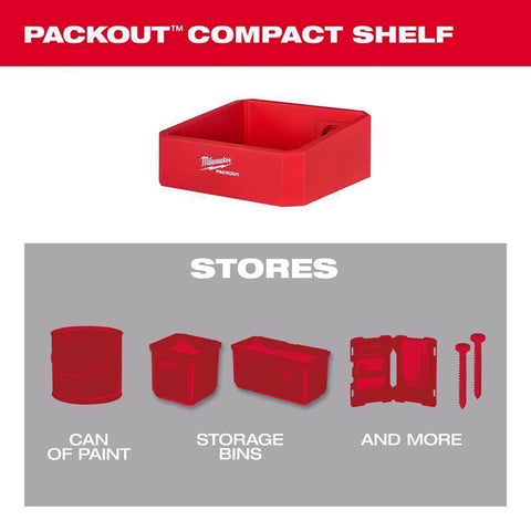 Milwaukee Packout Shelf Bin, 3.6 Inch, Red