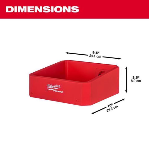Milwaukee Packout Shelf Bin, 3.6 Inch, Red
