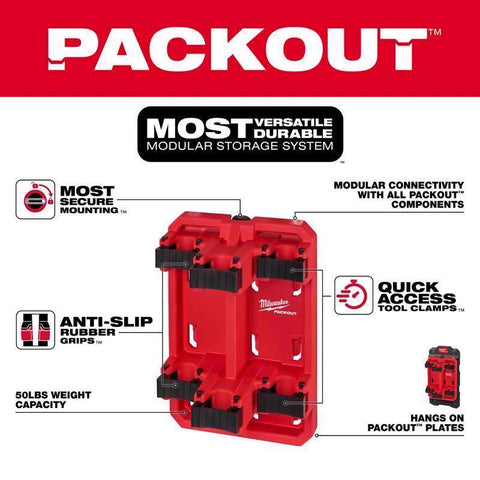 Milwaukee Packout Shop Storage Tool Rack, Black/Red