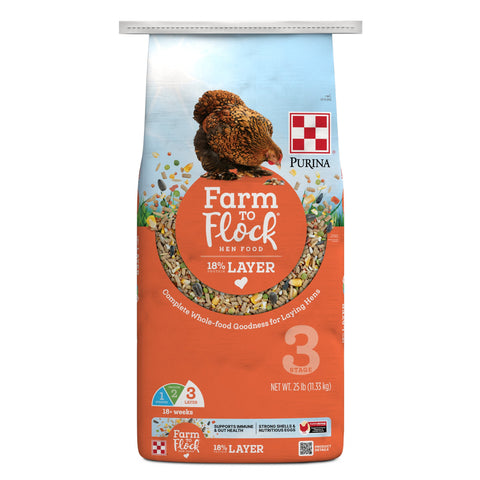 Purina® Farm to Flock™ 18% Layer Hen Food, 25 lb