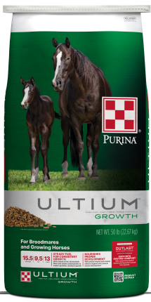 Purina Ultium Growth Horse Formula 50 lb bag front