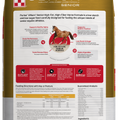 Purina Ultium Senior Horse Feed 50 lb bag back with guaranteed analysis