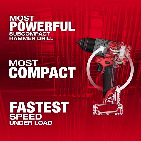 Milwaukee M12 FUEL Cordless Hammer Drill, 12 Volt