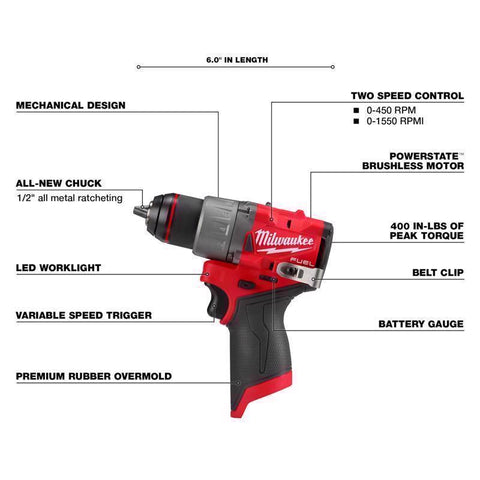 Milwaukee M12 FUEL Brushless Cordless Drill/Driver