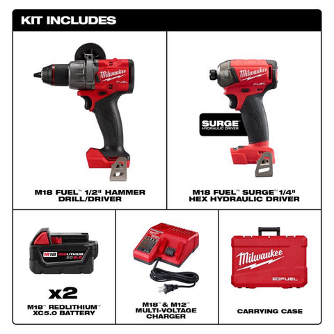 Milwaukee M18 FUEL Cordless Combo Kit, 18 Volt