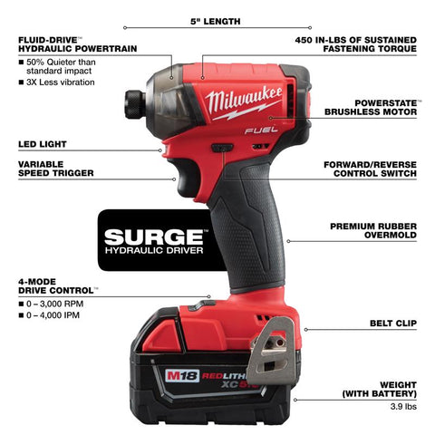 Milwaukee M18 FUEL Cordless Combo Kit, 18 Volt