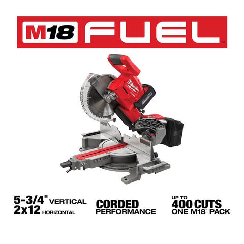 Milwaukee M18 FUEL Dual Bevel Sliding Compound Miter Saw, 10 inch Dia