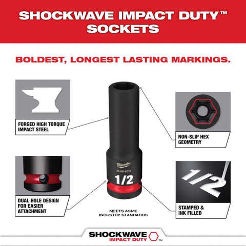 Milwaukee 1/2"DR1-1/8" Imp Socket