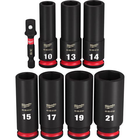 Milwaukee Metric 6 Point Socket Set, 3/8 inch, 8 Pieces