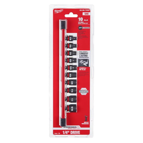 Milwaukee Socket Set 1/4" 10p Mw