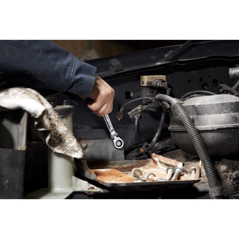 Milwaukee Metric Flex Head Combination Wrench, Chrome Vanadium Steel