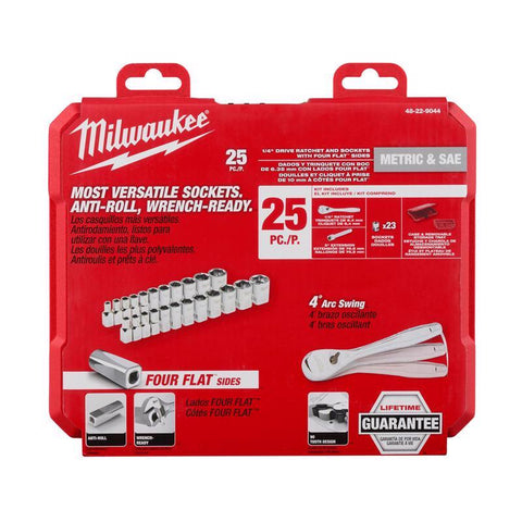 Milwaukee Ratchet/socket set1/4