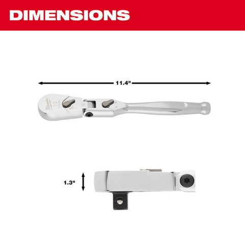 Milwaukee Flx Head Ratchet 1/2 90t