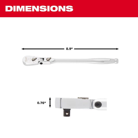 Milwaukee Flx Head Ratchet 1/4 90t