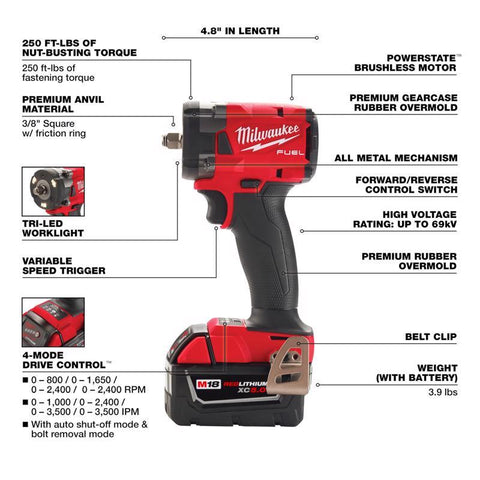 Milwaukee M18 3/8"ImpWrenchKit