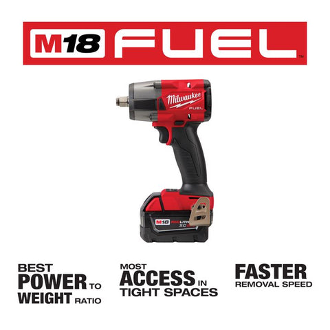 Milwaukee M18 Fuel Mid-Torque Impact Wrench, 1/2 inch