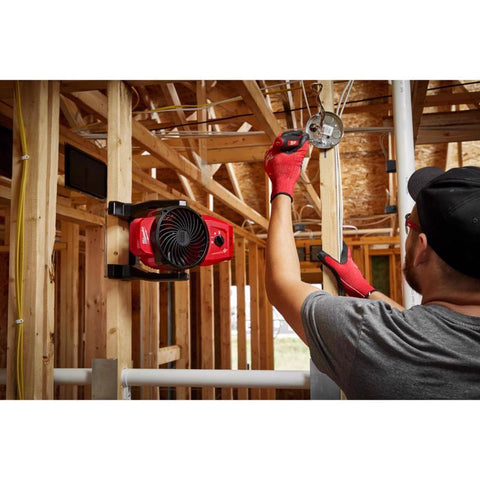 Milwaukee M12 Cordless Jobsite Fan, Black/Red, 3 speed