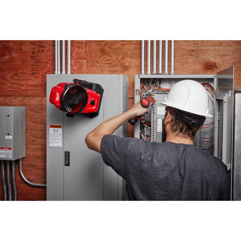 Milwaukee M12 Cordless Jobsite Fan, Black/Red, 3 speed
