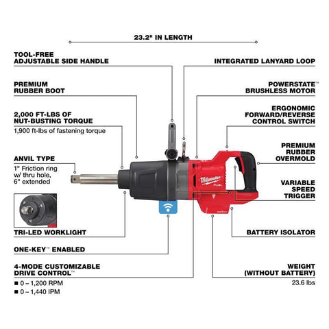 Milwaukee M18 Fuel High Torque Impact Wrench, 18 Volt