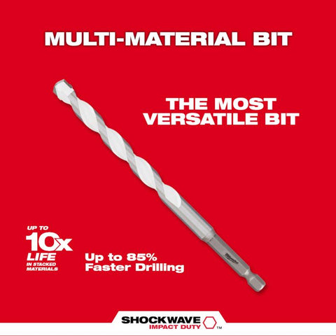 Milwaukee Shockwave Carbide Multi-Material Drill Bit, 1/2 Inch