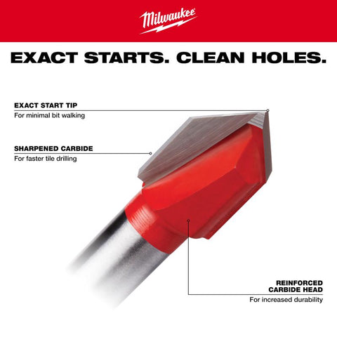 Milwaukee Glass & Tile Drill Bit, 1/2 Inch