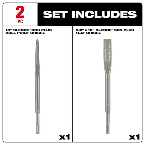 Milwaukee Chisel Bit 10" 2p Sds
