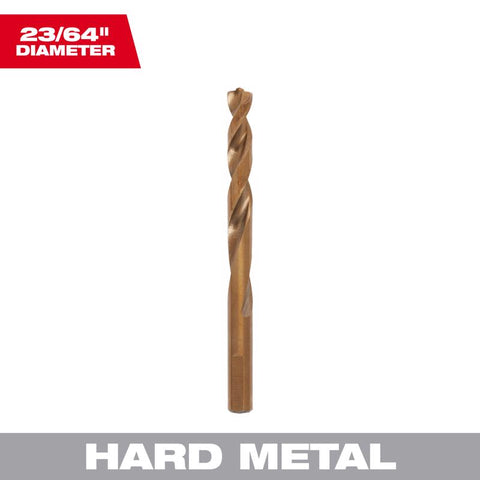 Milwaukee Cobalt Red Helix Drill Bit, 23/64" Dia